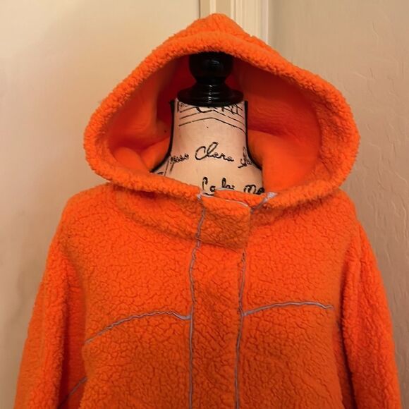 Urban Outfitters Out From Under Orange Fleece Hooded Jacket - Picture 4 of 11